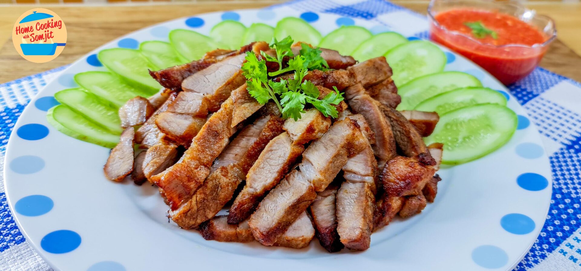 Air Fried Pork Shoulder with Spicy Chilli Dip