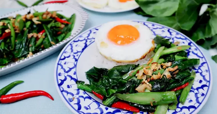 Simple Stir Fry Kailan with Salted Fish